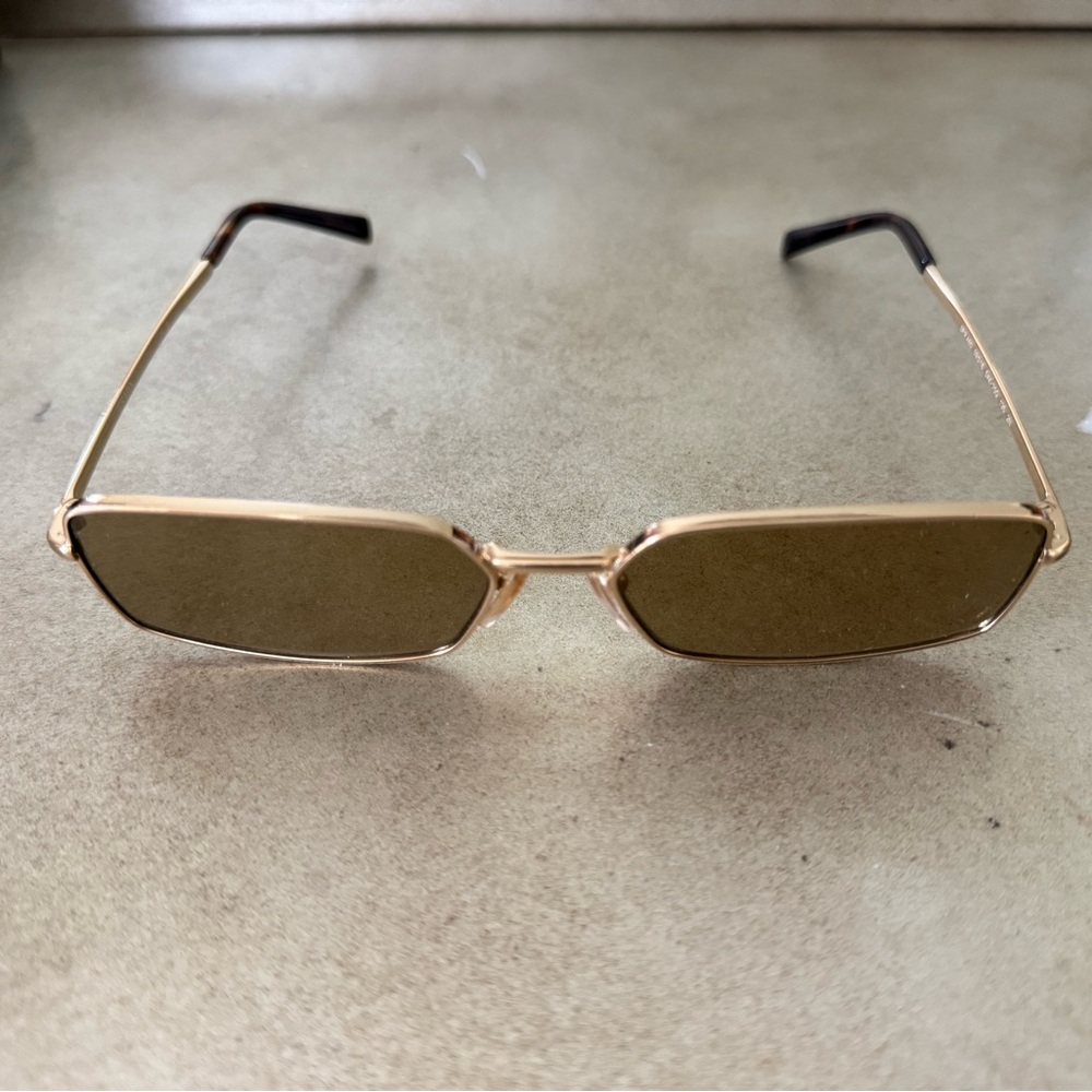 Prada Gold Frame Sunglasses with Brown Lenses - Picture 3 of 10